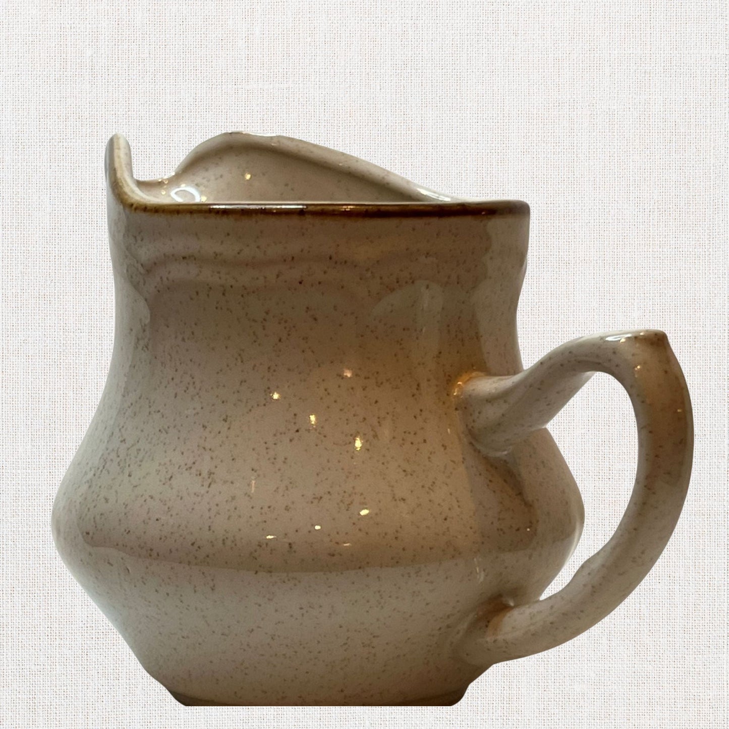 Baroque Hearthside Stoneware Creamer – Japan, Hand-Glazed Speckled Finish