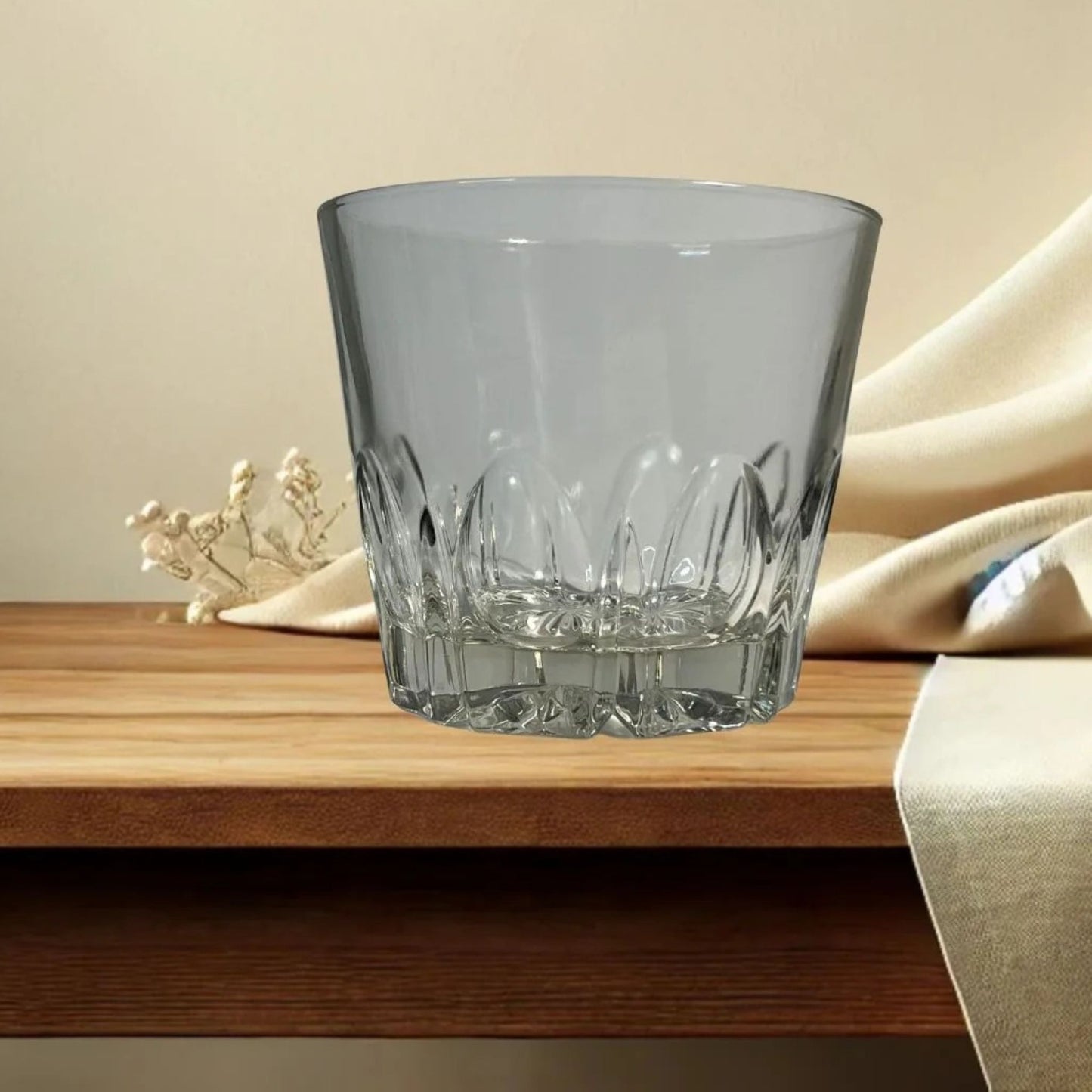 Vintage Pressed Glass Ice Bucket – Mid-Century Starburst Base