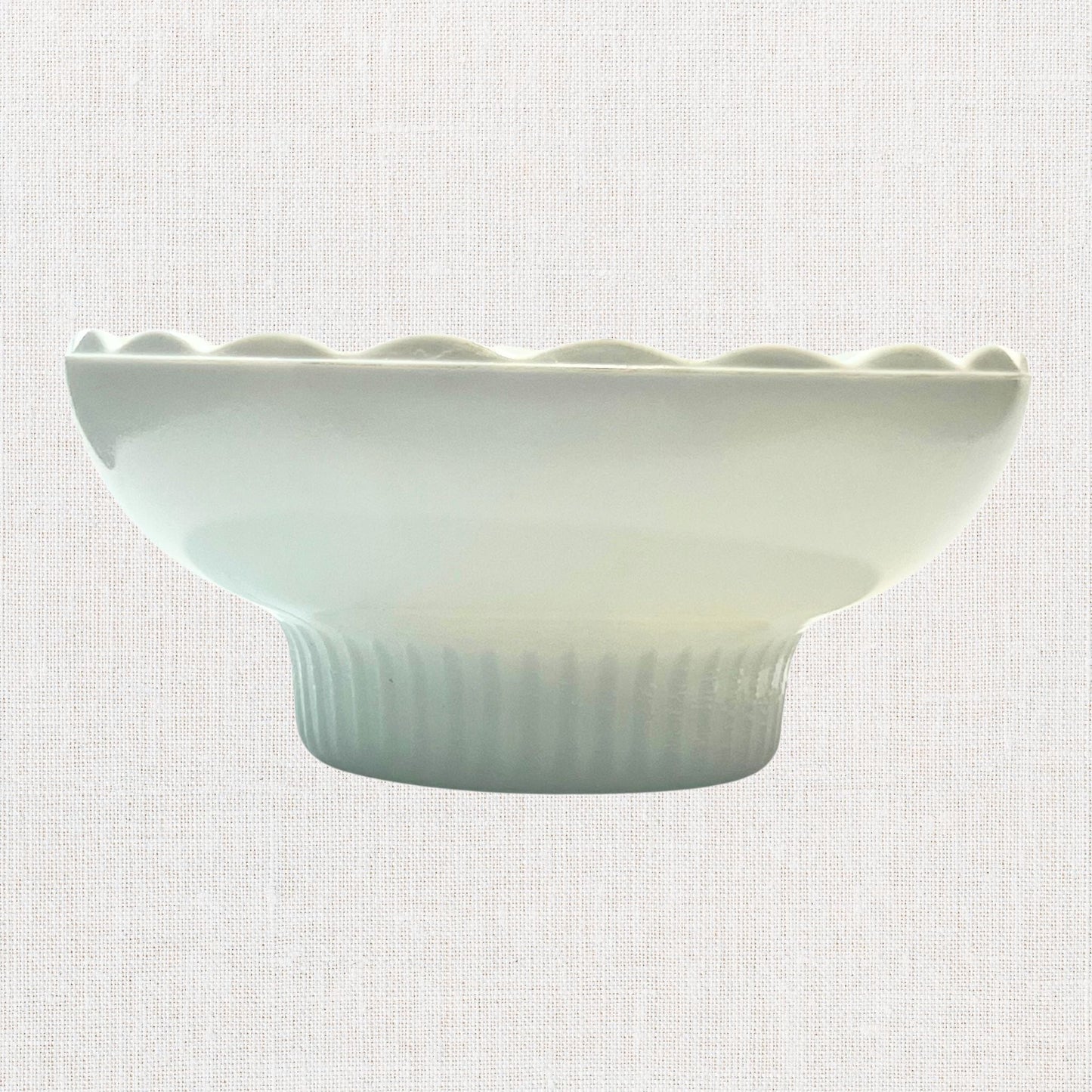 E.O. Brody Co. Milk Glass Bowl – Ribbed Pedestal Base (M2000)