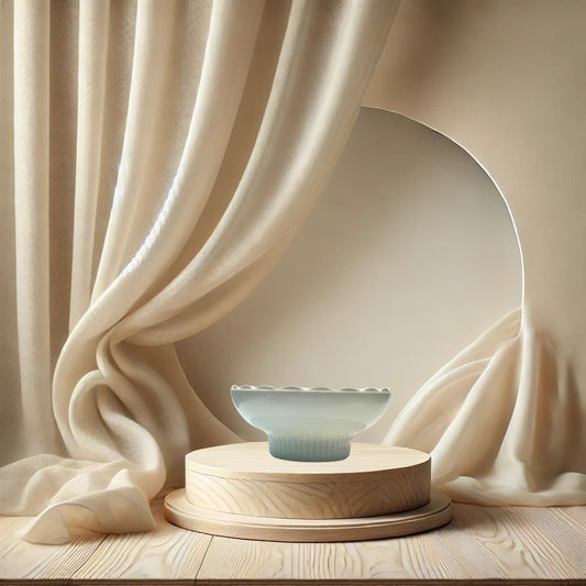 E.O. Brody Co. Milk Glass Bowl – Ribbed Pedestal Base (M2000)