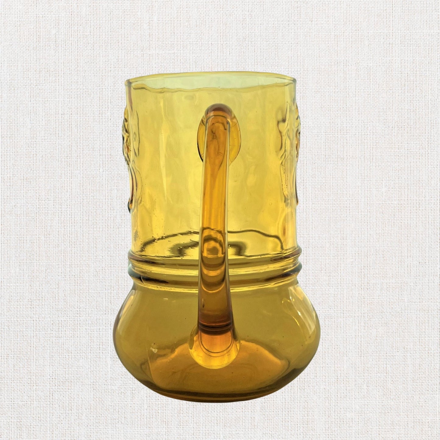 1970s Italian Rossini Amber Glass Lion Mug – Mid-Century Blown Glass Beer Stein