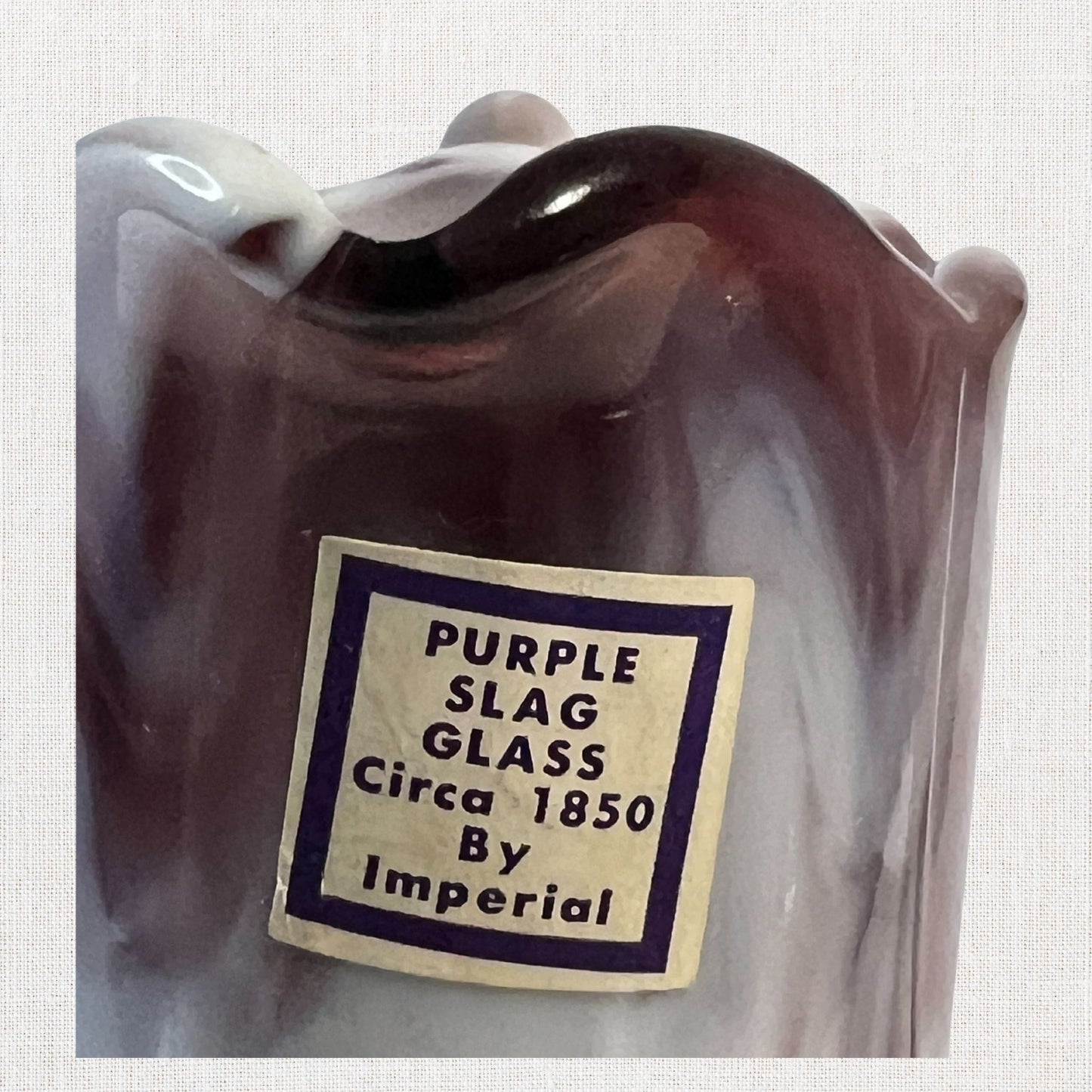 Purple Slag Glass Creamer – Swirl Design, Small Size