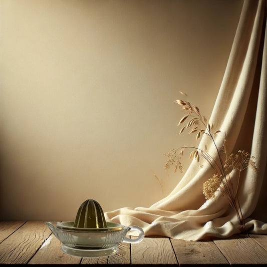 Vintage Glass & Ceramic Juicer – Two-Piece Citrus Reamer