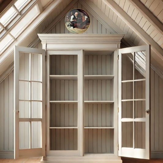 Norman rockwell grandpa's gift plate on neutral background, vintage home decor or collectible.