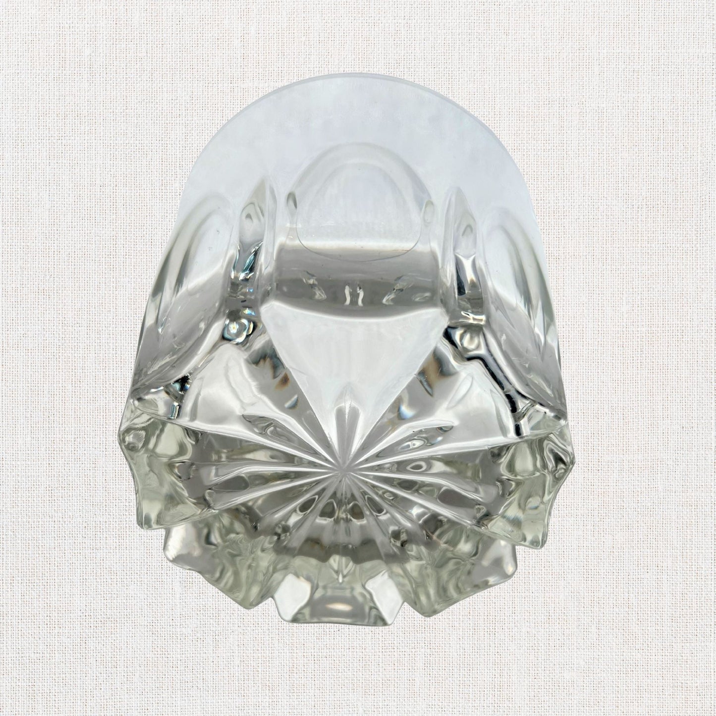 Vintage Pressed Glass Ice Bucket – Mid-Century Starburst Base