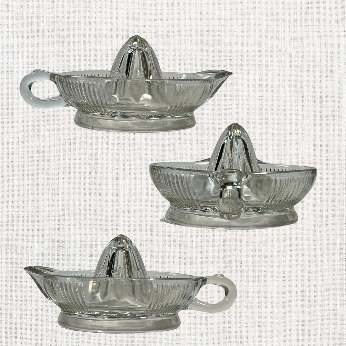 Vintage Glass & Ceramic Juicer – Two-Piece Citrus Reamer