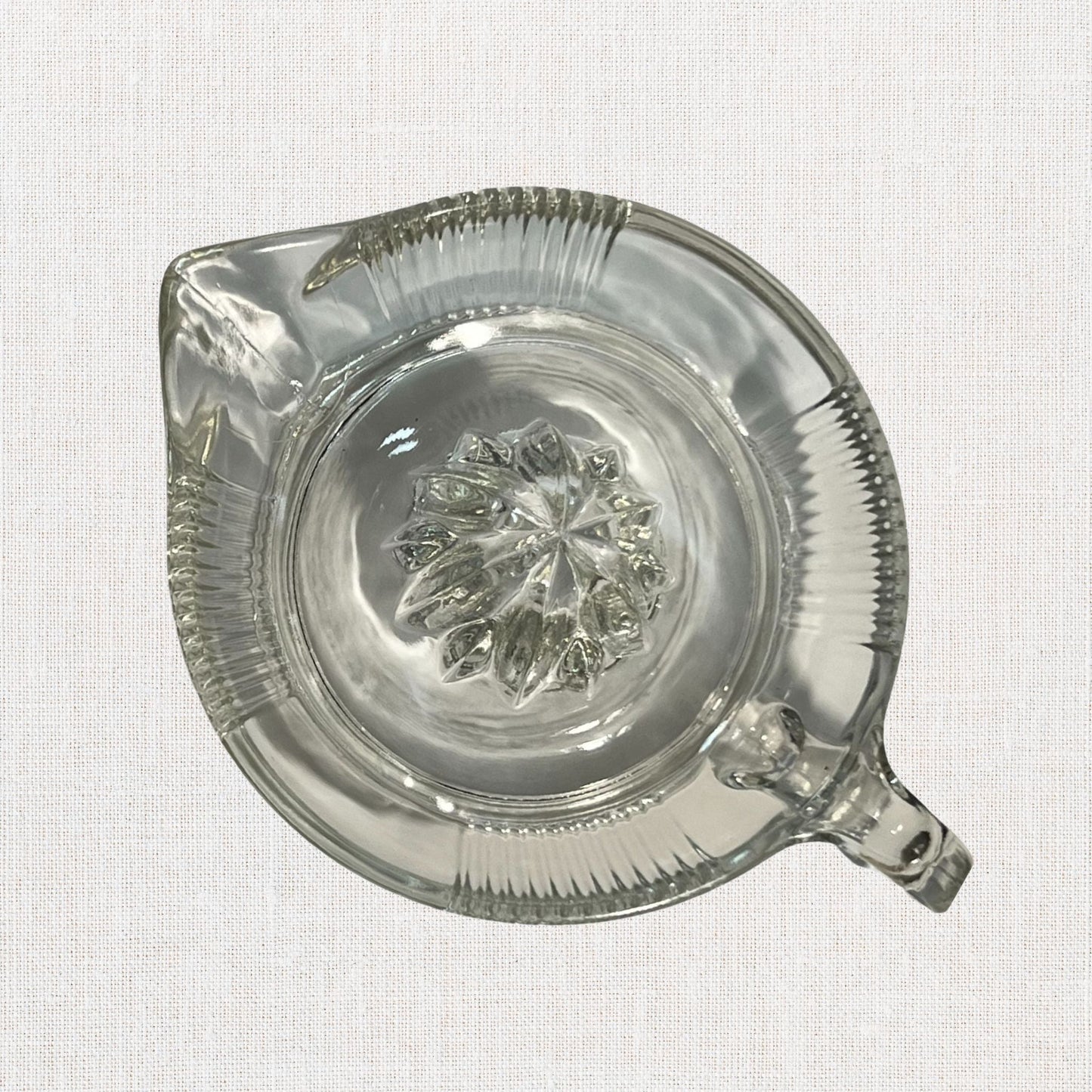 Vintage Glass & Ceramic Juicer – Two-Piece Citrus Reamer