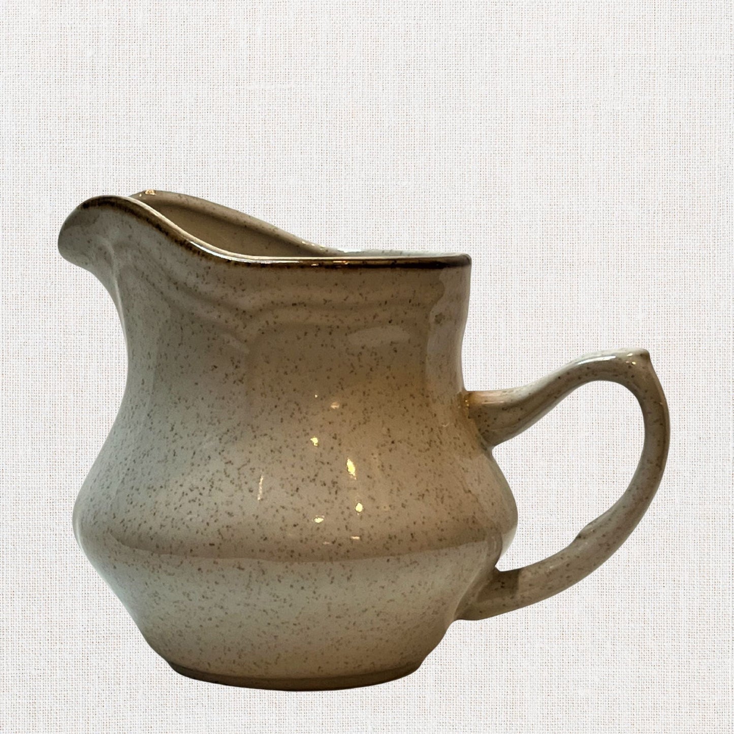 Baroque Hearthside Stoneware Creamer – Japan, Hand-Glazed Speckled Finish