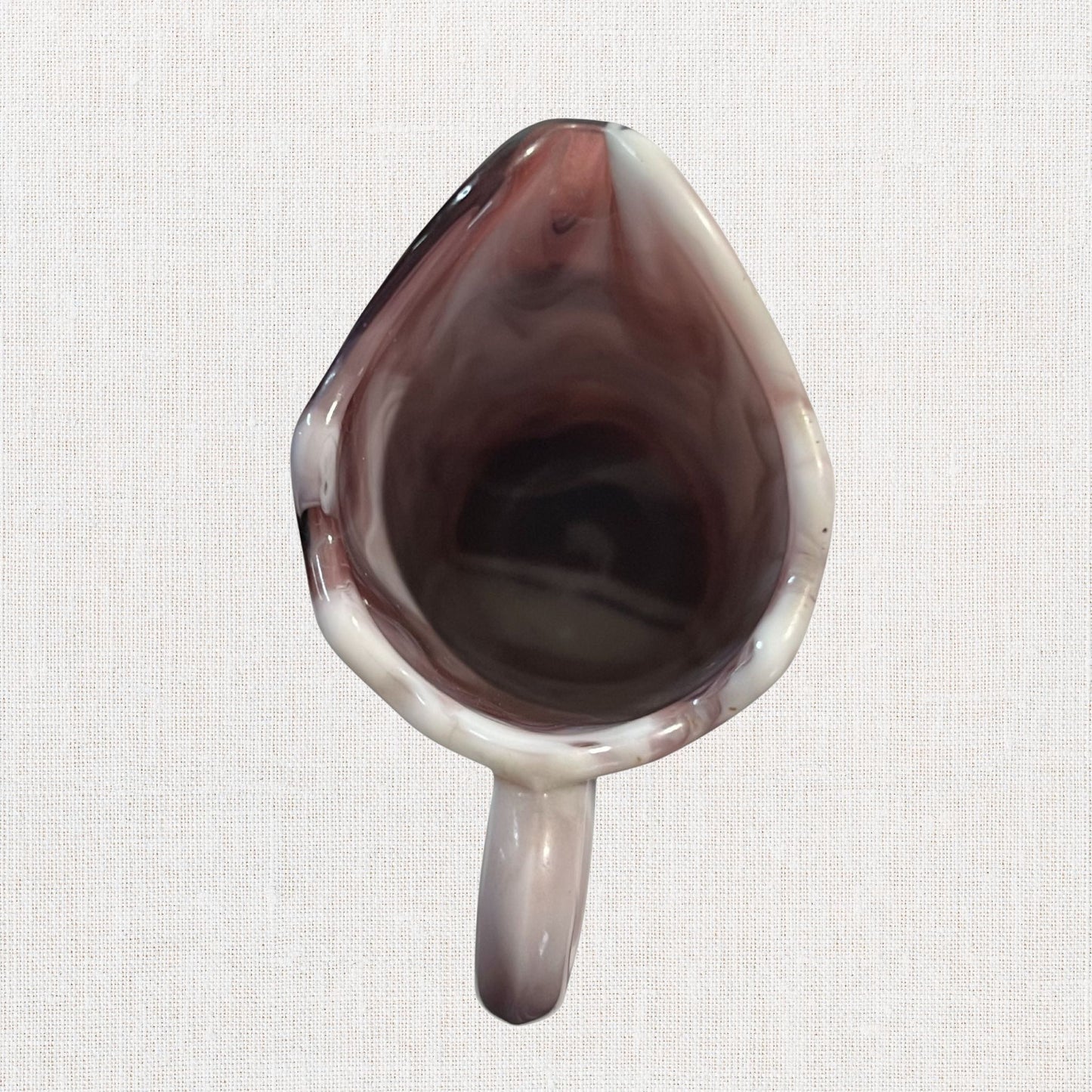 Purple Slag Glass Creamer – Swirl Design, Small Size