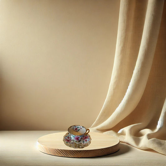 Vintage Gilded Porcelain Demitasse Cup & Saucer Sets – Gold Trim, Set of Two