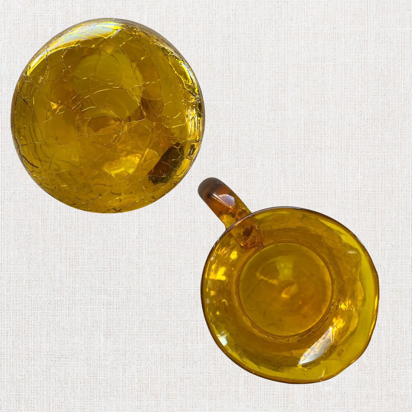 1960s Blenko Amber Crackle Glass Pitcher – Hand Blown