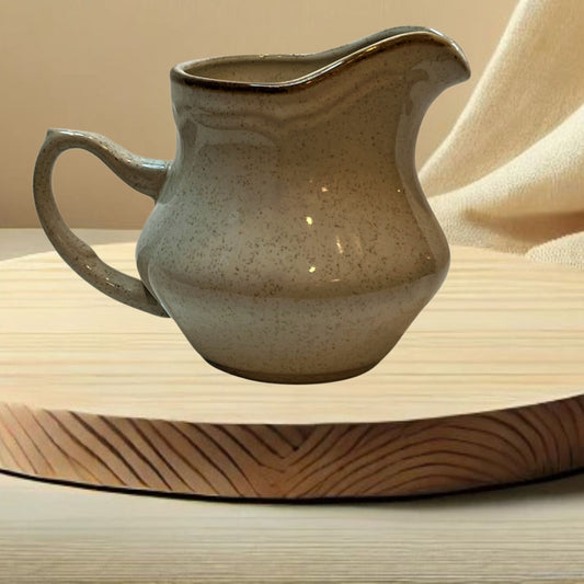 Baroque Hearthside Stoneware Creamer – Japan, Hand-Glazed Speckled Finish