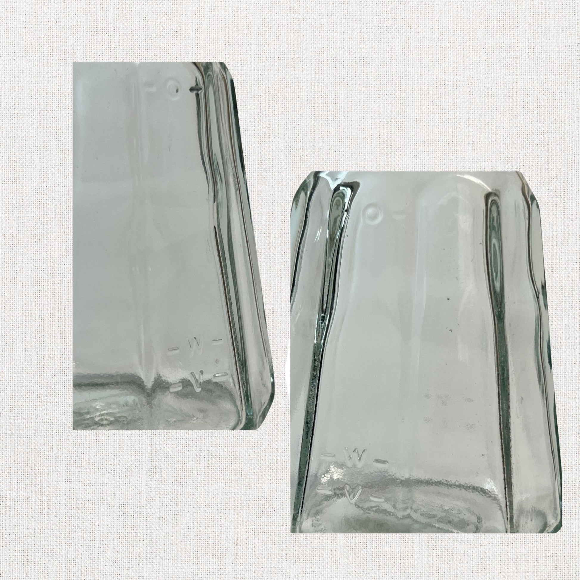 Good seasons clear octagon shaped cruet on neutral background, vintage home decor or collectible.