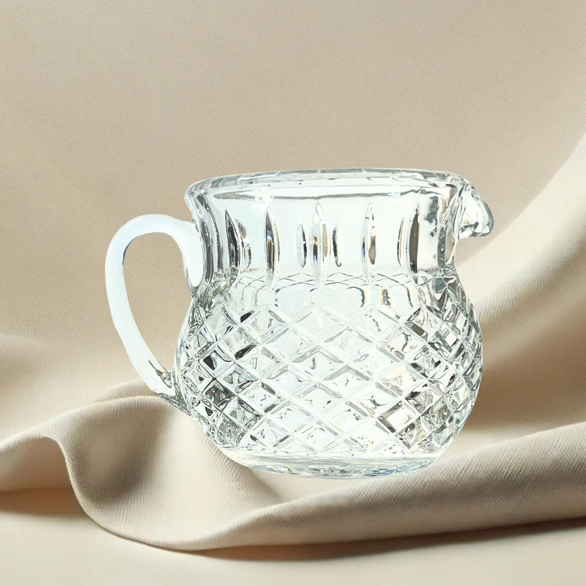 Vintage Diamond Cut Crystal Pitcher - Stout Shape, Heavy Base – Grammie ...