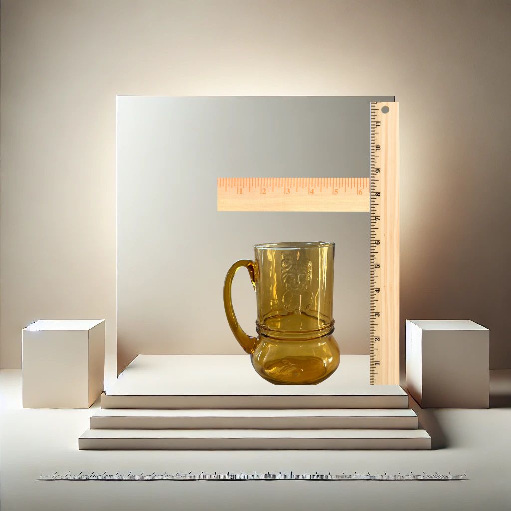 1970s Italian Rossini Amber Glass Lion Mug – Mid-Century Blown Glass Beer Stein